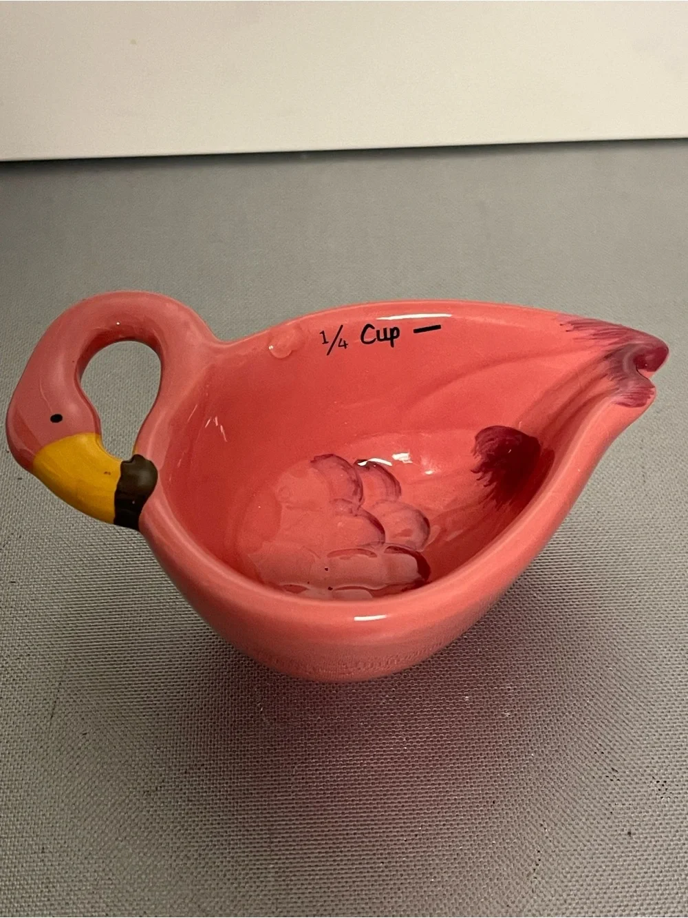 Pink Ceramic Flamingo Stackable Measuring Cups - Pink- Excellent Condition